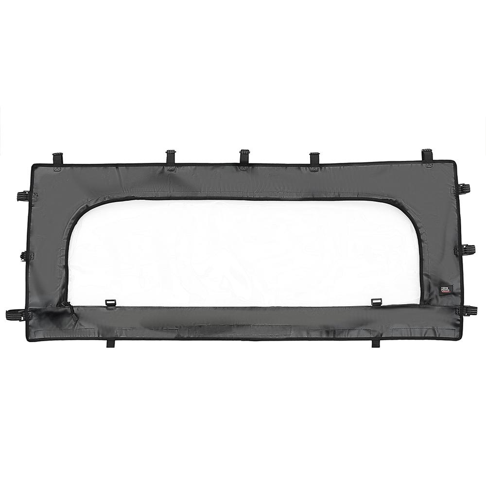 KEMIMOTO UTV Zippered Soft Rear Windshield Compatible with Polaris Ranger XP 1000/Crew Ranger 1000 /Crew Ranger XP 900 2013-2024
