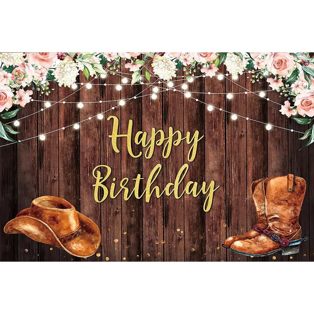 Barn Farm Birthday Backdrop Western Cowboy Photography Background Wood House Door Wild West Rodeo Party Decorations Girl Banner