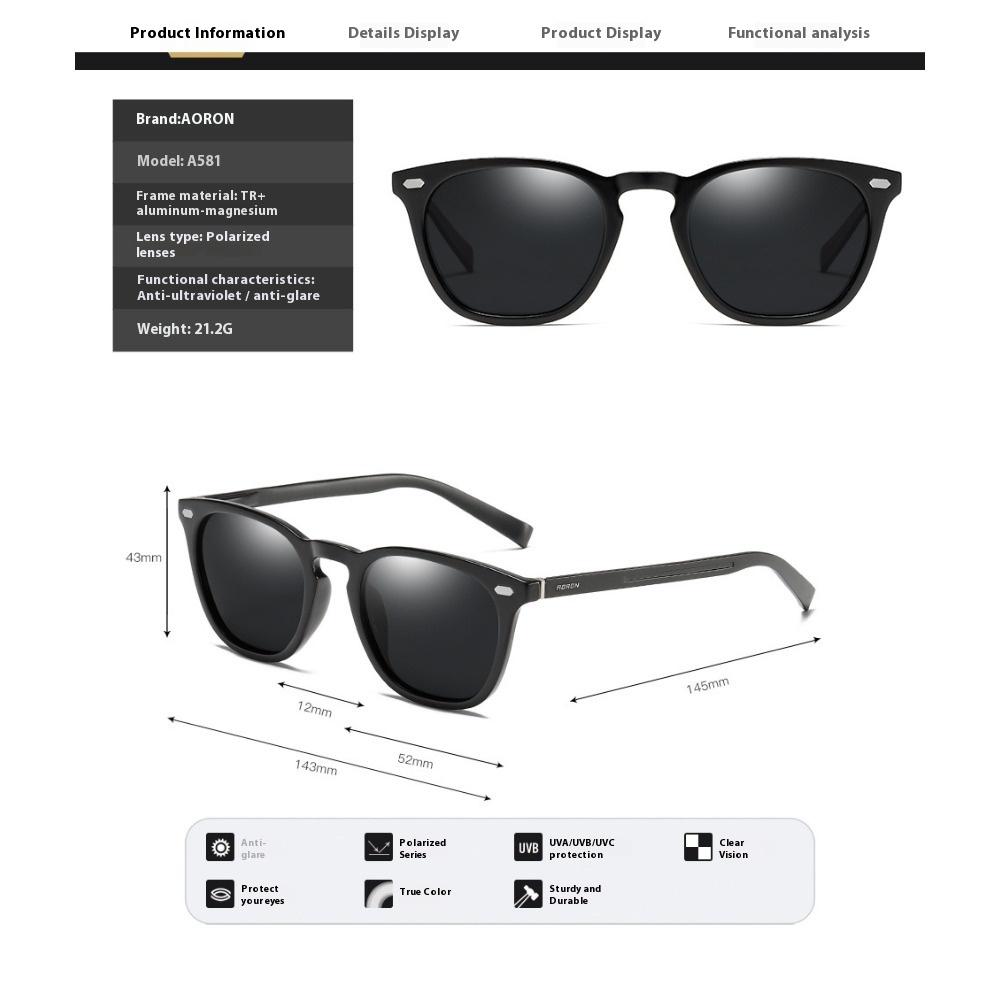 aoron Fashion TR Polarized Color-changing Sunglasses Aluminum Magnesium Sunglasses Night Vision Goggles