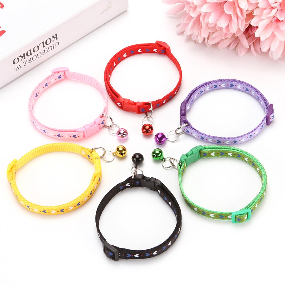 Süßes Herzmuster Haustierglöckchenhalsband Verstellbar Für Welpenhund Buntes Katze Schnallenhalsband Haustierzubehör Welpenhunde Katzen Zubehör
