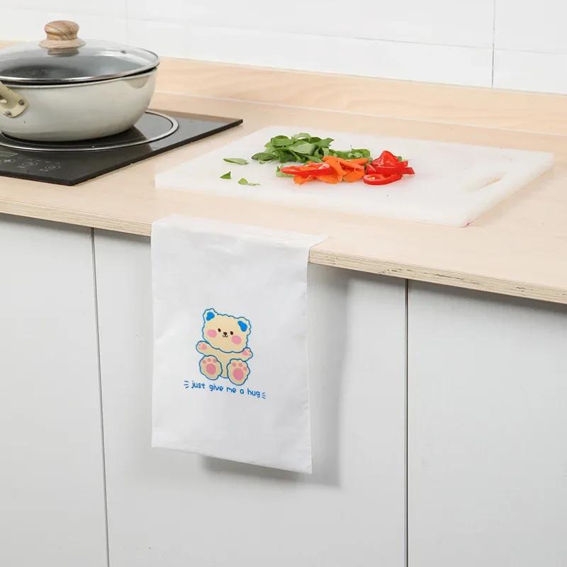 30Pcs 1 Pack Car Bin Bag Cleaning-Bags Can Pasted Portable Transparent-Bag Home Kitchen Office Disposable Bags Cartoon Pattern