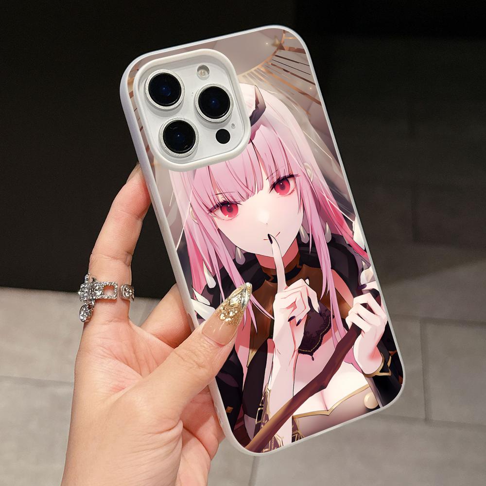Holo Mori Calliope Jelly Double layer White Mobile Phone Case for iPhone 17 16 15 14 13 12 11 Air Pro Max Plus Protective