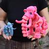 3D Printed Movable Mammoth Elephant Model – Creative Desktop Toy Ornament