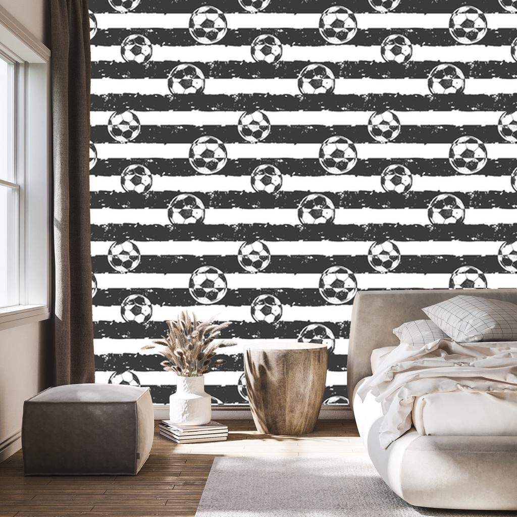 Football Wallpaper with Stripes for Living Room and Bedroom 50x1000