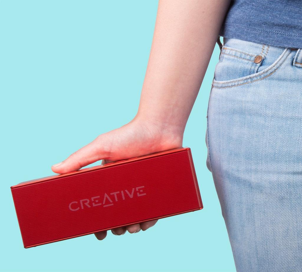 CREATIVE MEDIA Creative MUVO 2 Bluetooth Portable with Bass Speaker, Waterproof/Dustproof, Radiator, Stereo, Red, SP-MV2-RD