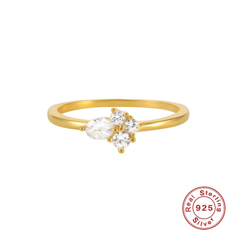 Fashion Wedding Ring Geometric Personality Size Diamond Set S925 Sterling Silver Ladies Wedding Gift Ring