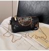 New Linen Bamboo Tote 2025 New Women's Bag Embroidered Sequined Women's Hand Carry Dinner Bag