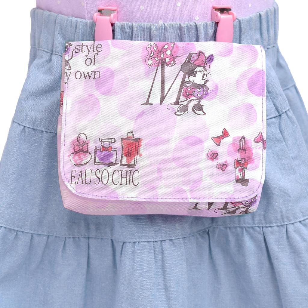 COLORFUL CANDY STYLE Disney [Large] Minnie Mouse EAU SO CHIC TravelAttached Pockets, Set of 3, Stylish Kids' Attached Pockets, Pocket Pouches for
