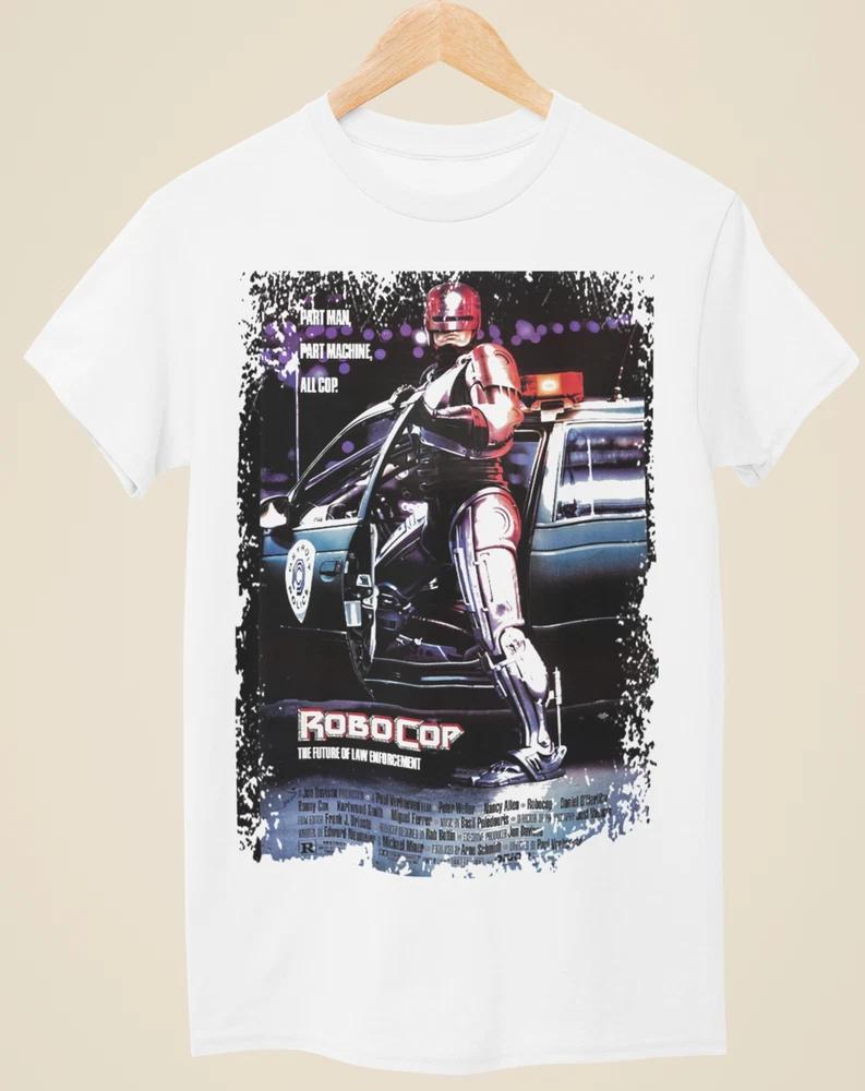 Robocop Movie Poster Inspired Unisex White TShirt S