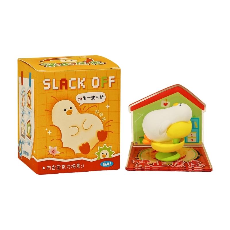 

Animal Sculptures Collectibles Ornament for Home Office Desktop Deocrs Funny Slack Off Duck Figurines Statue Decors