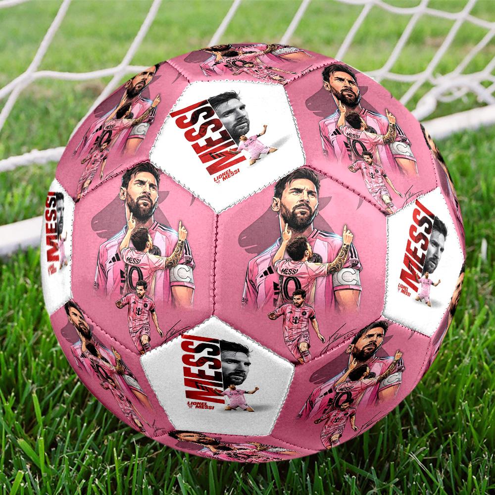 Messi 10 Number Inter Miami Art Soccer Ball Size 5 Football Machinestitched Indooroutdoor Training And Matches Sports Enthusiast Gifts