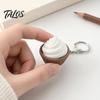 Klasselokale Fidget Nøglering 3D-printet Simuleringskage med Metal Nøglering, Dessert Klemlegetøj Klikknap Stressaflastning Vedhæng & Aftageligt Design,