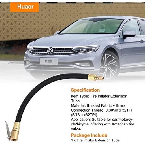 Tire Inflator Hose Extension Tube Tyre Pump Quick Inflation Chuck Adapter for Car Motorcycle Bike with Valve