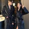 G5Z Winter Flannel Couple Robe: Men's Coral Fleece & Women's Plus Velvet Thick Warm Pajamas Bathrobe.