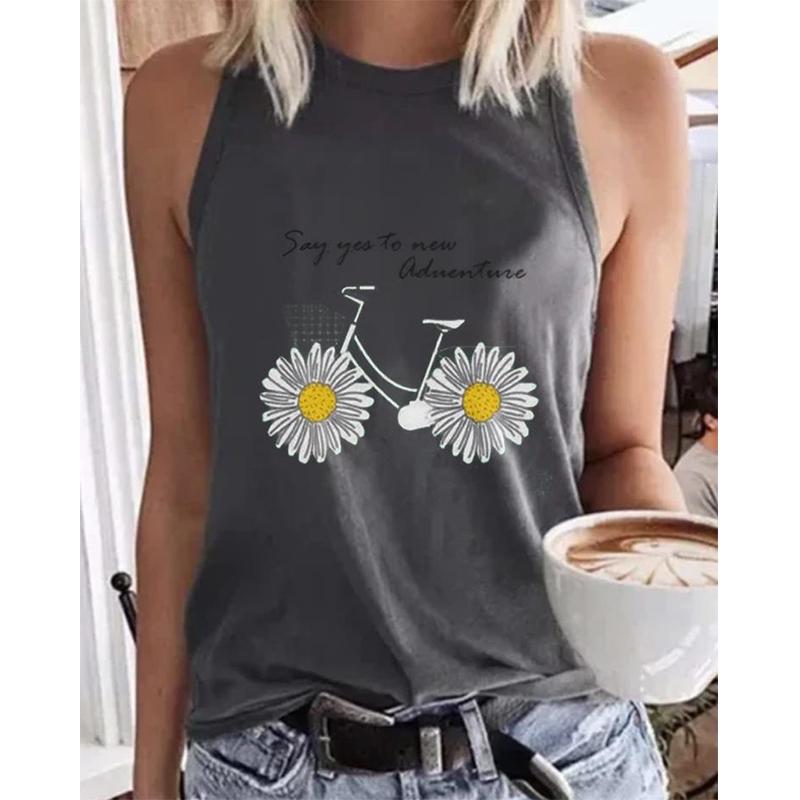 3D printed vest women's retro streetwear Y2k oversized vest off shoulder sleeveless new women's vest
