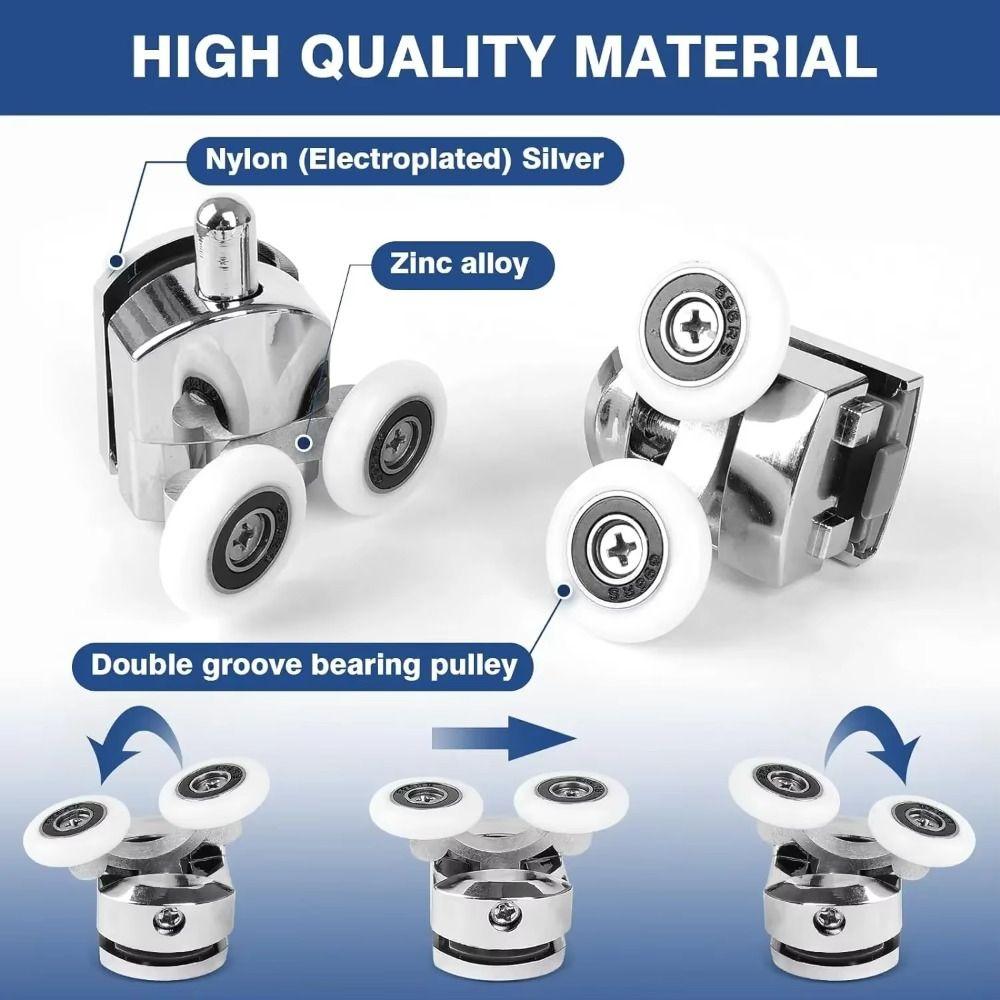 Aluminum Zinc Zinc Alloy Sliding Door Rollers 23/25mm Replacement Rollers Door Wheels  Bathroom Installation