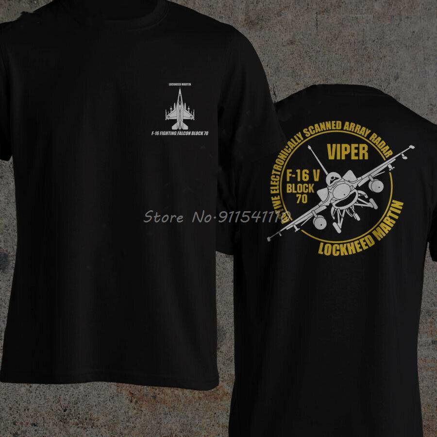 F-16 Viper Fighting Falcon with AESA Radar by Lockheed Martin Electronic Warfare Men Cotton Tees Harajuku Streetwear