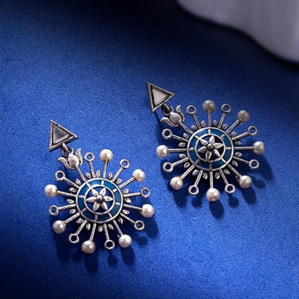 Indigo Affair Pin Wheel Earrings