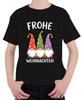 Frohe Weihnachten Wichtel Gnom Weihnachtsmütze Lichterketten Unisex Kinder T-Shi