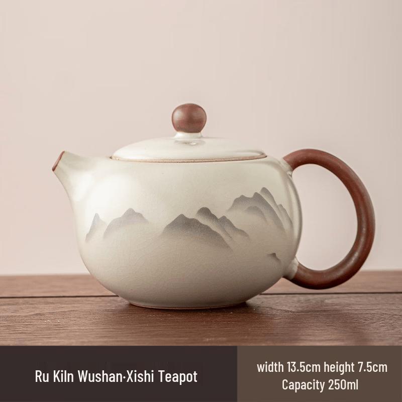 Ru Kiln Ink Wash Ceramic Tea Set