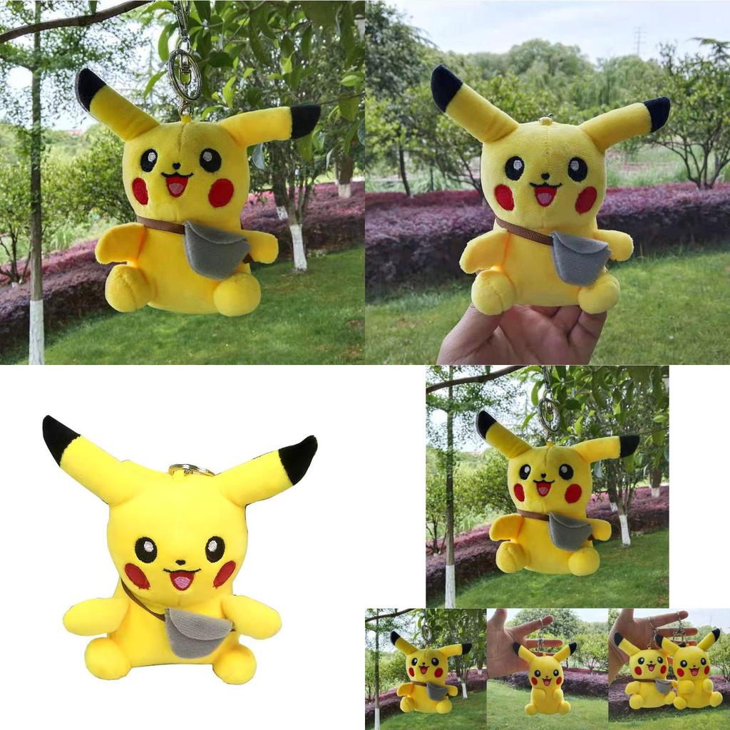 Adorable Pikachu Plush Toy Backpack Keychain Creative Cartoon Doll Gift Accessory