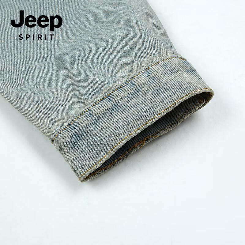 JEEP SPIRIT Men's Distressed Denim Jacket K718
