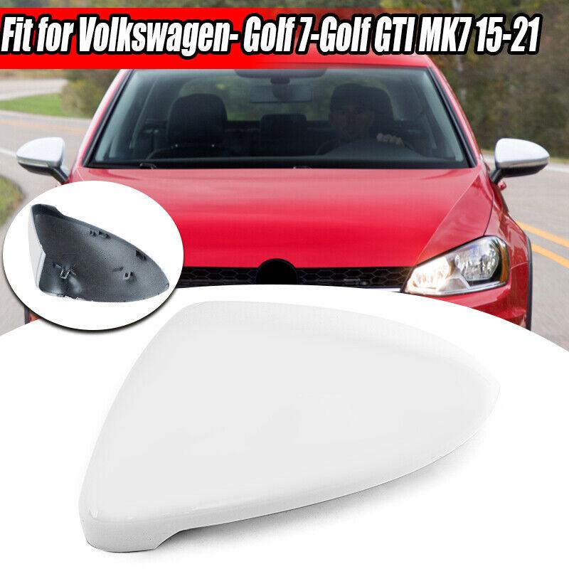 Left Driver Side Rear view Mirror Cover Cap White For 2015-2021 VW Golf GTI MK7