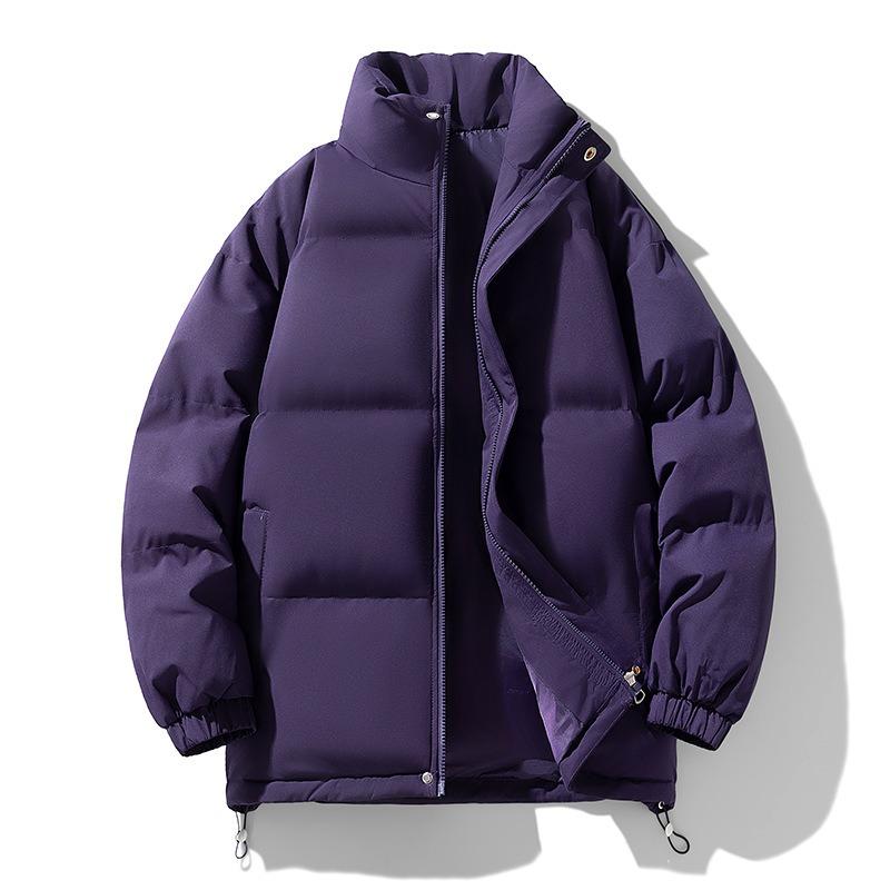 Couple down cotton jacket men's winter loose casual versatile hooded bread jacket thickened warm cotton coat men