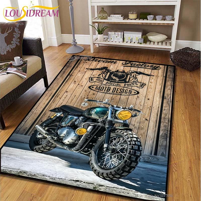 Route66 Motorcycle Carpet for Living Room Bedroom Rugs Kitchen Kids Door Unslip Floor Mats Birthday gift photography props Rug