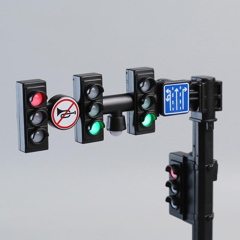 1Pcs Lamp Block Brick City Street View Parts Safety Dducation Traffic Light Toy Signpost Barrier Speed Indicator Warning Gifts