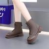 Fashion Ankle Boots for Women Punk Style Chunky Woman Short Shoes Combat Brown Platform Booties New Rock on Offer in Boot Footwear Y2k