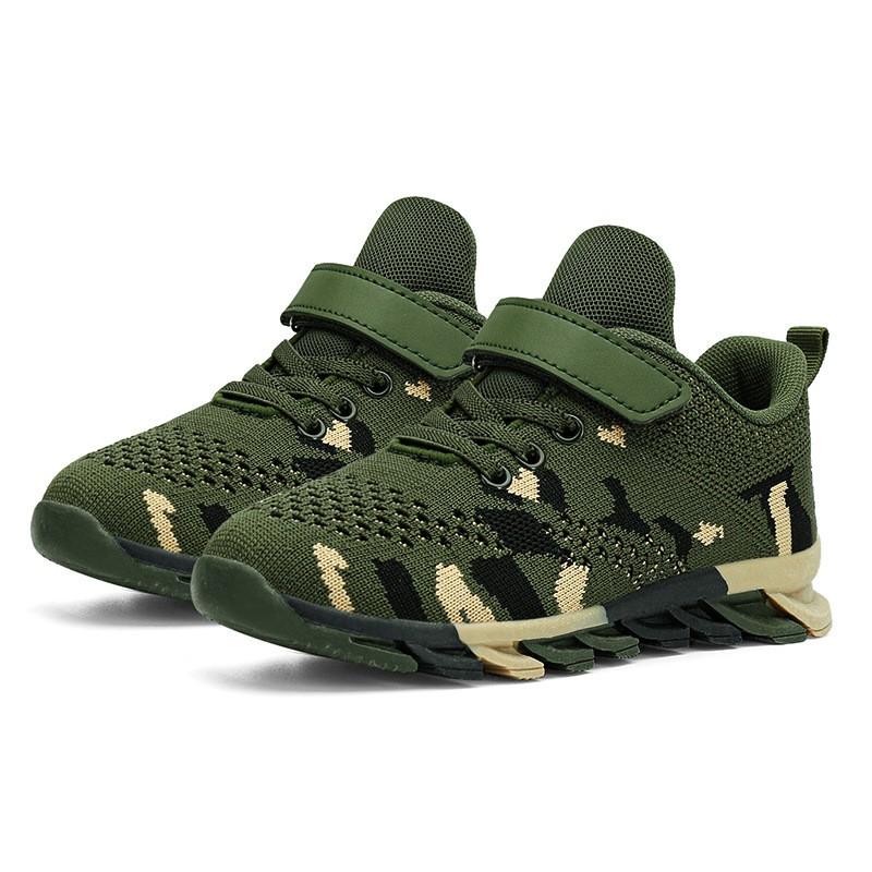 Scarpe da Corsa Camouflage per Bambini Ragazzi Ragazze - Sneakers Atletiche in Rete Traspirante con Velcro per Esterno
