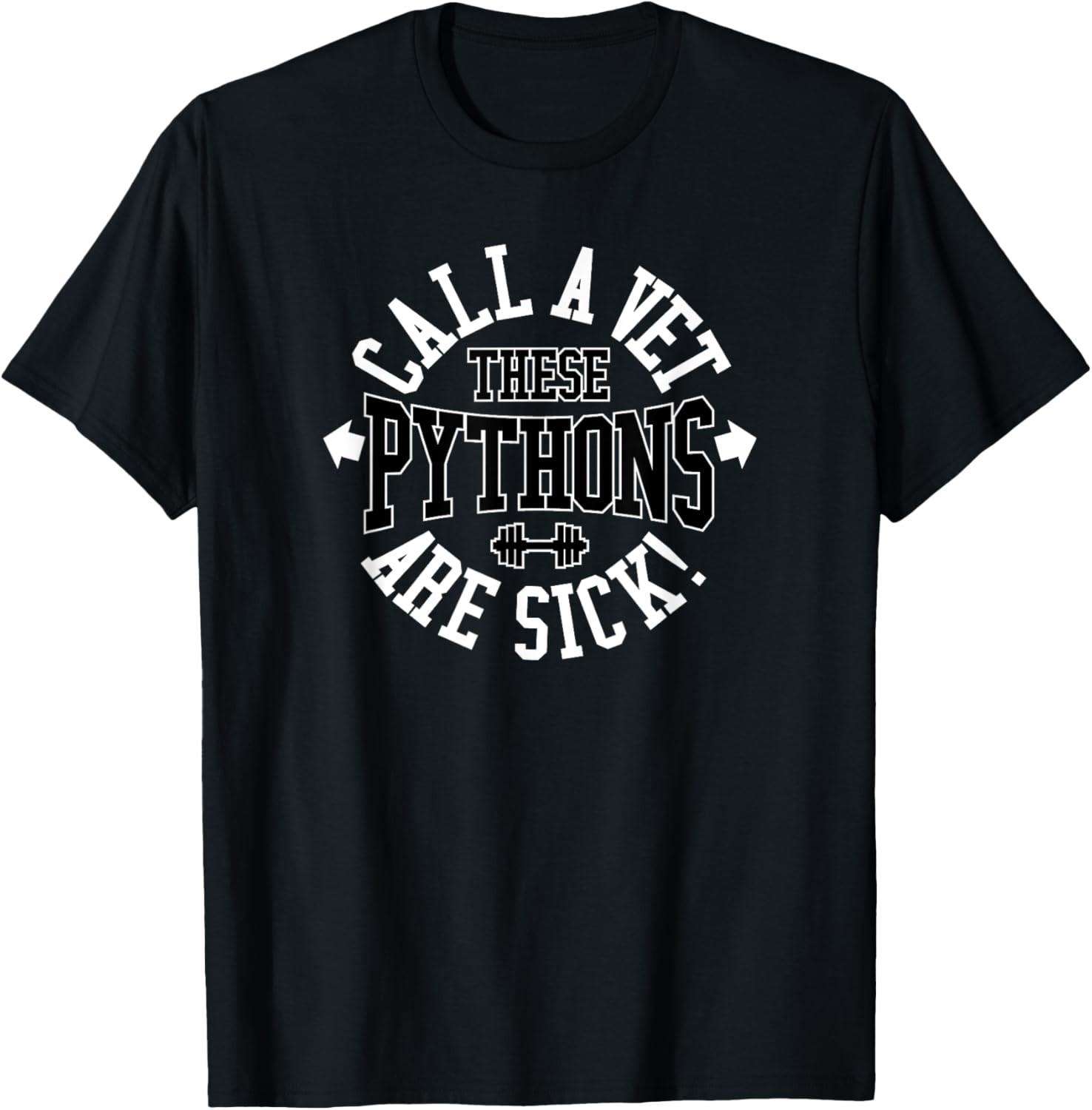 Trendy Sick Pythons Fitness Humor T-Shirt S разноцветный