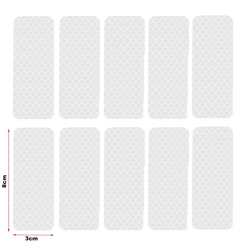10Pcs Strong Reflective Stickers Car Reflector for Motorcycle Helmets Bikes Scooter Night Riding/Walking Reflective Warning Tape