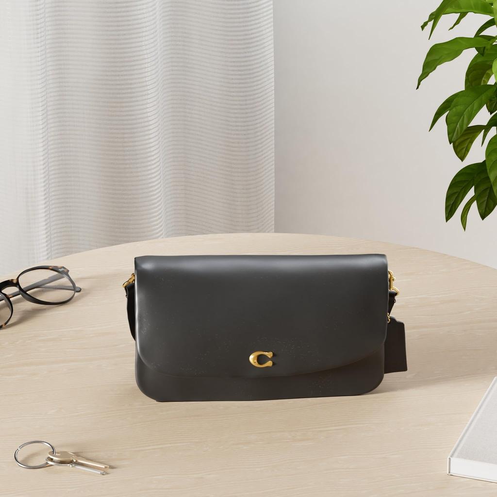 Coach Polished Pebble Leather Hayden Crossbody One Size Women's Bag, Black,