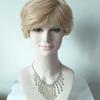 Women's Synthetic Hair Golden Short Curly Hair Headband Wig