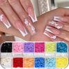 3D Flower Nail Art Decor Charms Set Glitter Rhinestones Mixed Colors Assorted Sizes for DIY Nail Art Party Makeup Use