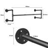 UNHO Hanger Iron Hanger Rack with Hanger 109cm 50kg Weight Stylish Wall Rugged DIY Display Black Pipe, Wall-Mounted Bar, Wide, Capacity, Antique-Style