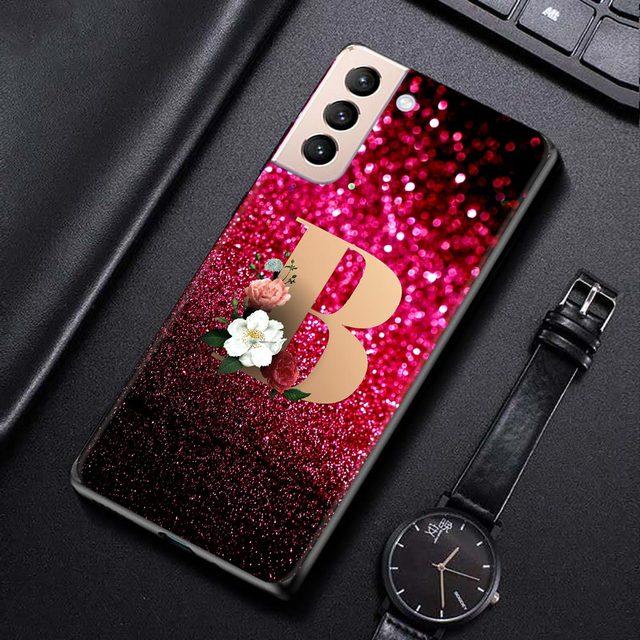 Red Retro Letter A -Z Phone Shell For Samsung Galaxy S21 S20 S10 S9 S8 Plus Ultra 5g S10lite S10e S7edge S20 S21 Fe Cover Case