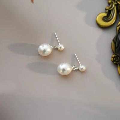 Doğal tatlı su inci küpeler 925 gümüş moda takı kadınlar için hediye yeni trend