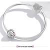 Sterling Silver S925 Heart-Shaped Red Zircon Mother's Love Bracelet BSC493