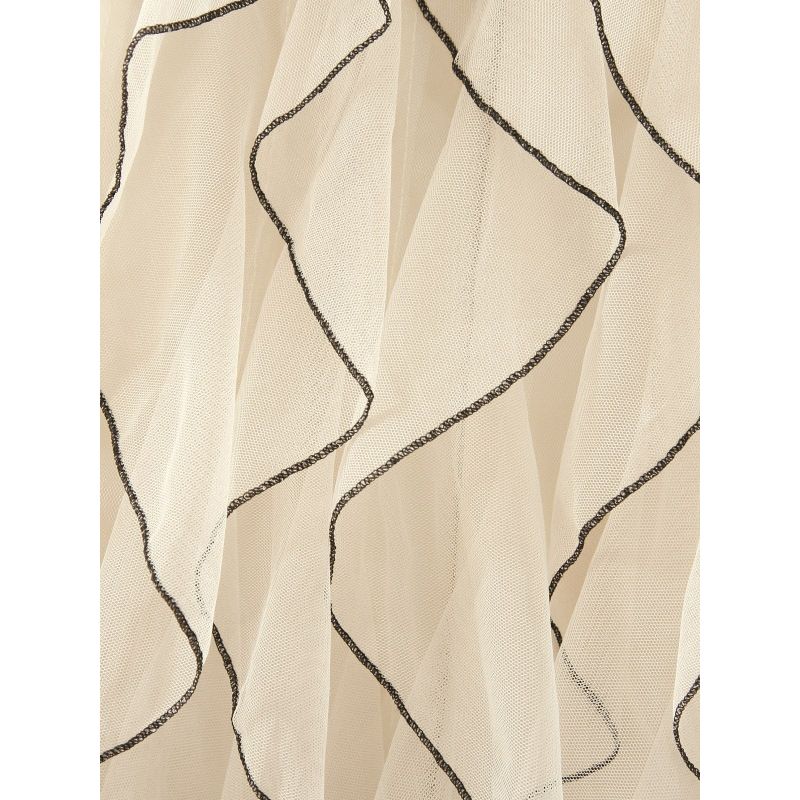 Elastic Waist Ruffled Half Length Skirt Elastic Waist Frill Half Length Long dress