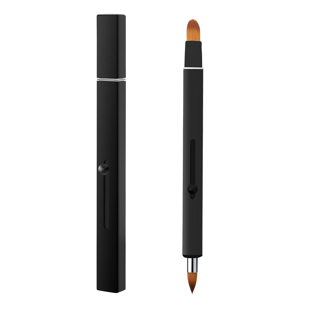 Aluminium Tube Retractable Lip/brow Brush Telescopic Double-ended Lipstick Brush  Make Up Tools