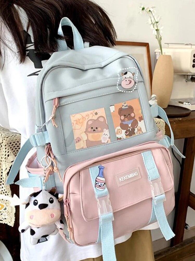 New Waterproof Nylon Women Backpack Female Travel Bag College Girls Men Multi-pocket Schoolbag Laptop Backpack Book Bags