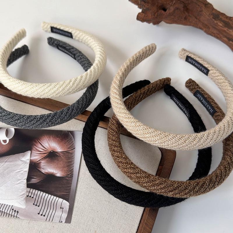 Herbst/Winter Neu Wollstrick Köper Stirnband für Frau Mädchen Retro Elegant Haarreif Haarband Damenmode Haarschmuck
