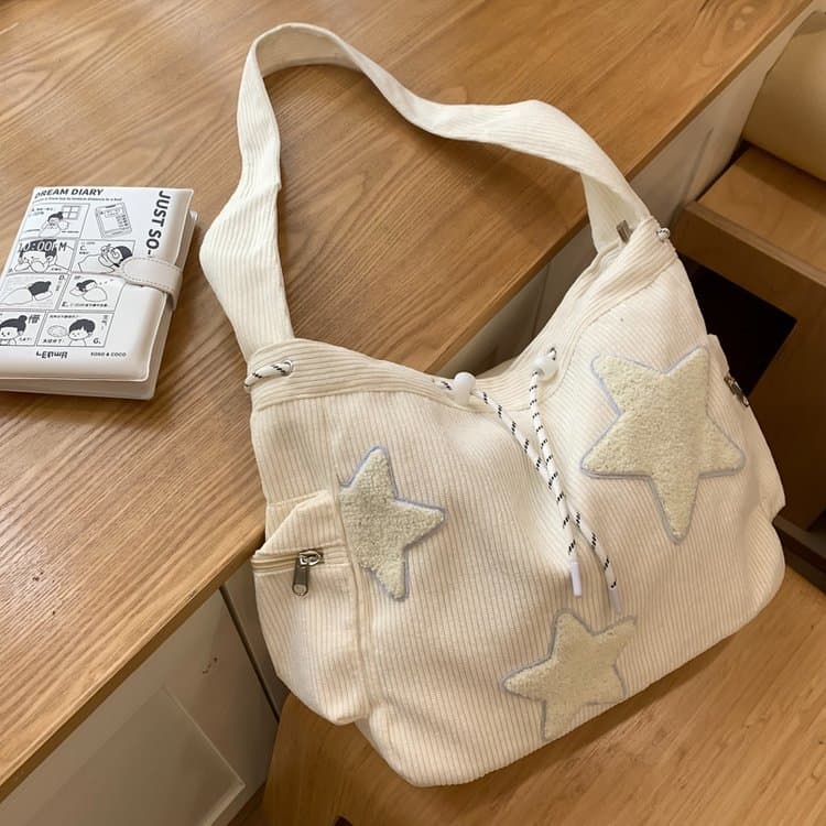 Вместительная вельветовая женская сумка через плечо, сумка-тоут 38*12*30cm белый