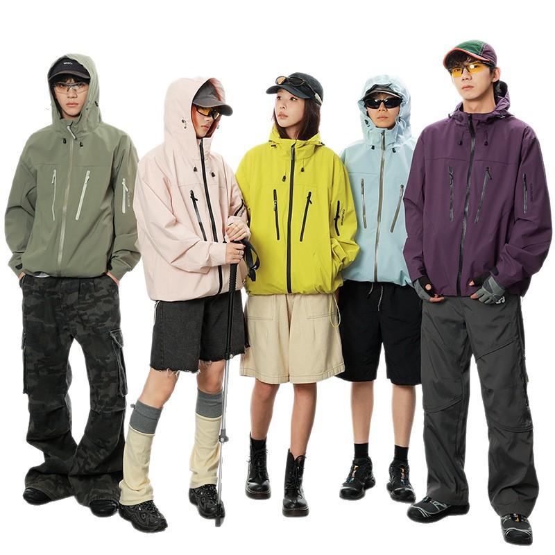 Bird's same outdoor single-layer jacket for women's spring and autumn windproof waterproof long-sleeved hooded high-end jacket for men