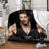 1pc Johnny Hallyday Black and White Album blanket, al season lightweigh Poster blanket home office outdoor nap multifunc Poster blanketional blanket