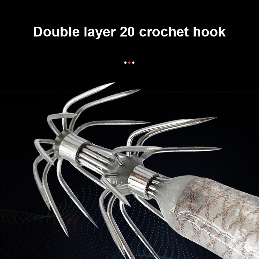 5.7g/8cm Tintenfisch Anlockköder Doppelhaken Lebensechter Tintenfischhaken Angelzubehör Leuchtende Tintenfisch Jig Haken Angelzubehör