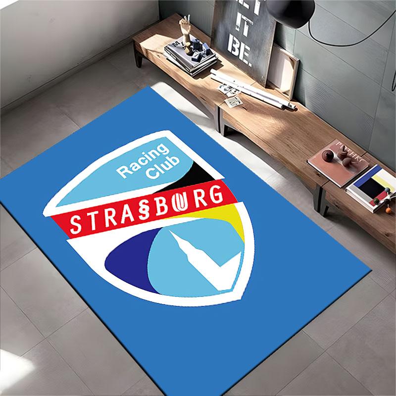 Racing Club Strasbourg Logo Carpet suitable as a non-slip mat for the living room or bedroom sofa